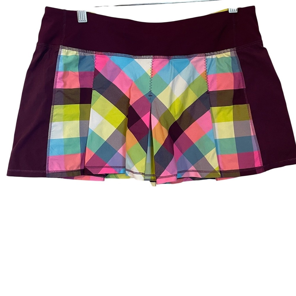 Lululemon Fast Cat Skirt Sea Check Plaid Size 6